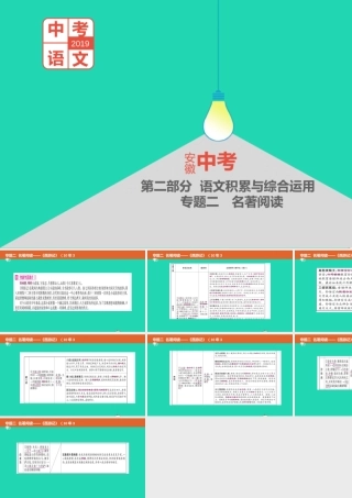 中考语文总复习 第二部分 语文积累与综合运用 专题二 名著阅读(西游记)课件
