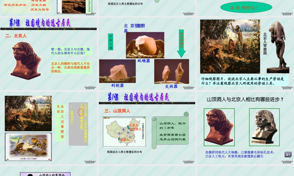 七年级历史第1课祖国境内的远古居民课件