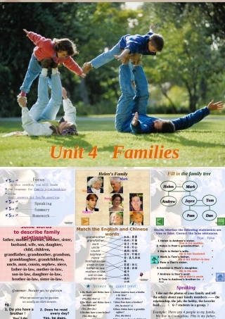 06年广东地区英语科Unit4 Families 新课标 课件