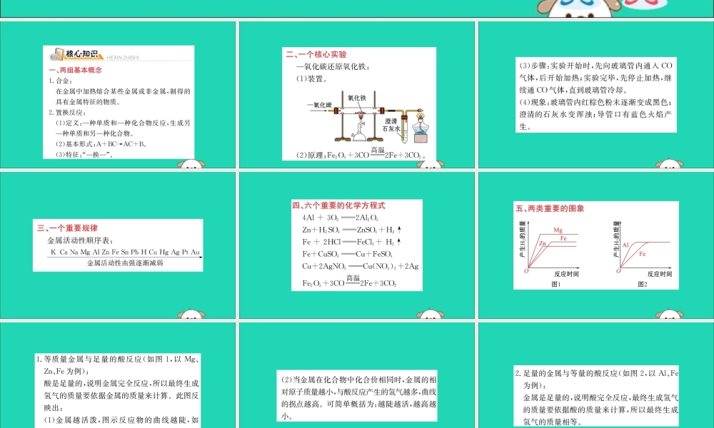 九年级化学下册 期末抢分必胜课 第八单元 金属和金属材料课件 (新版)新人教版 课件