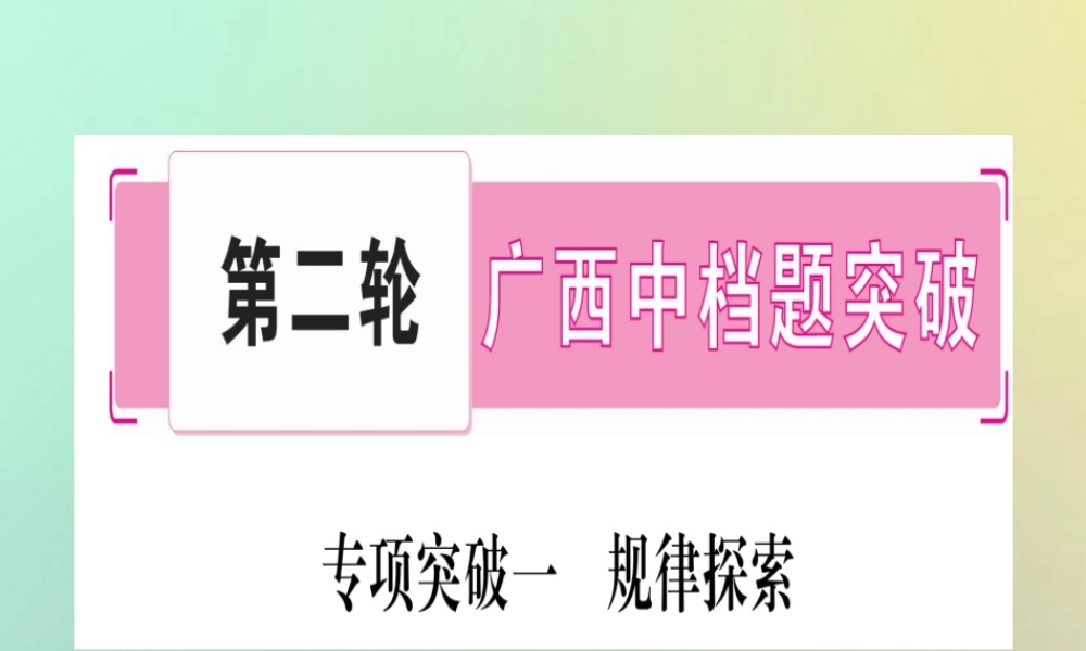 中考数学精选准点备考复习 第二轮 中档题突破 专项突破1 规律探索课件 新人教版 课件
