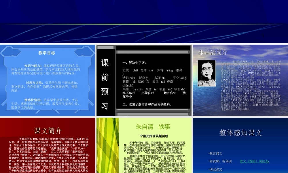 (背影)教学课件1 八年级语文上册第二单元(背影)课件7套人教版 八年级语文上册第二单元(背影)课件7套人教版