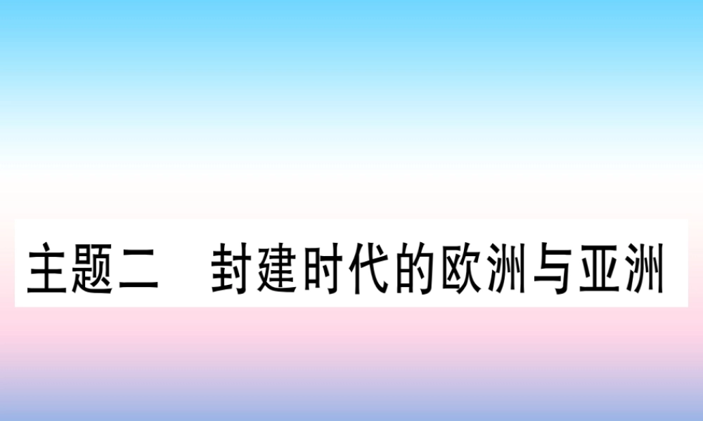 (甘肃专用)中考历史总复习 第一篇 考点系统复习 板块四 世界古代史 主题二 封建时代的欧洲与亚洲(精练)课件