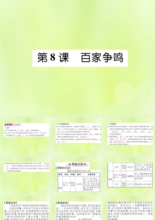 七年级历史上册 第2单元 夏商周时期：早期国家的产生与社会变革 第8课 百家争鸣课件 新人教版 课件