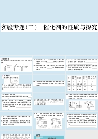 (湖北专版)九年级化学上册 第二单元 我们周围的空气 实验专题(二)催化剂的性质与探究作业课件 (新版)新人教版 课件