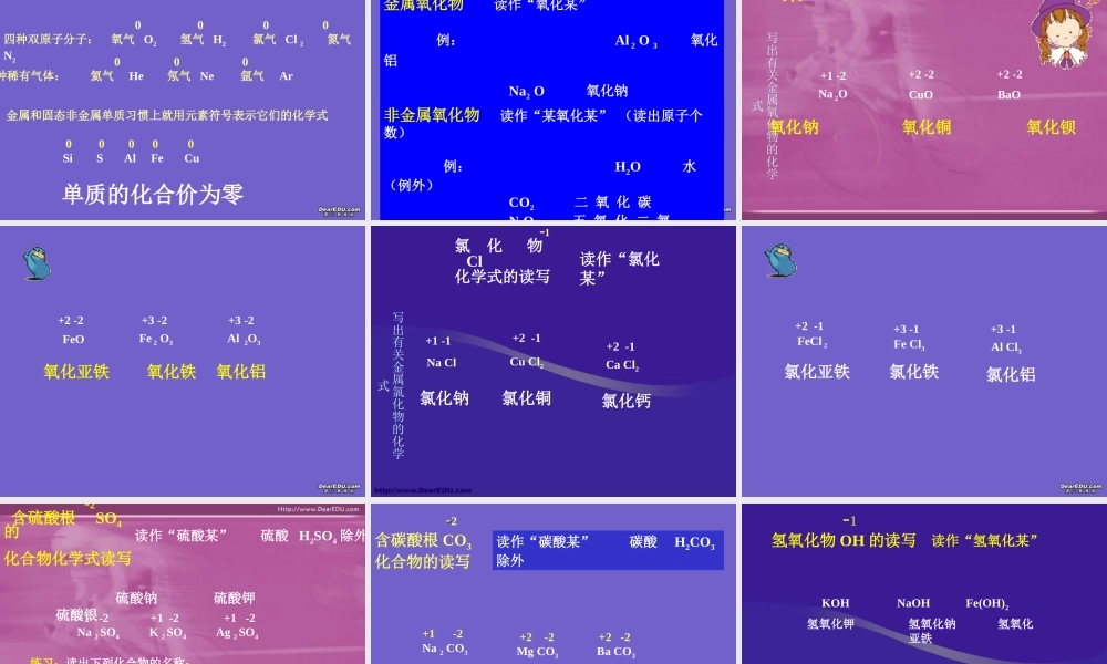 九年级化学化合价 新课标 人教版 课件