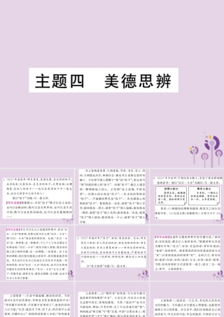 中考语文复习 第二轮 专题突破 第五部分 写作训练 专题十八 主题四 美德思辨课件 新人教版 课件