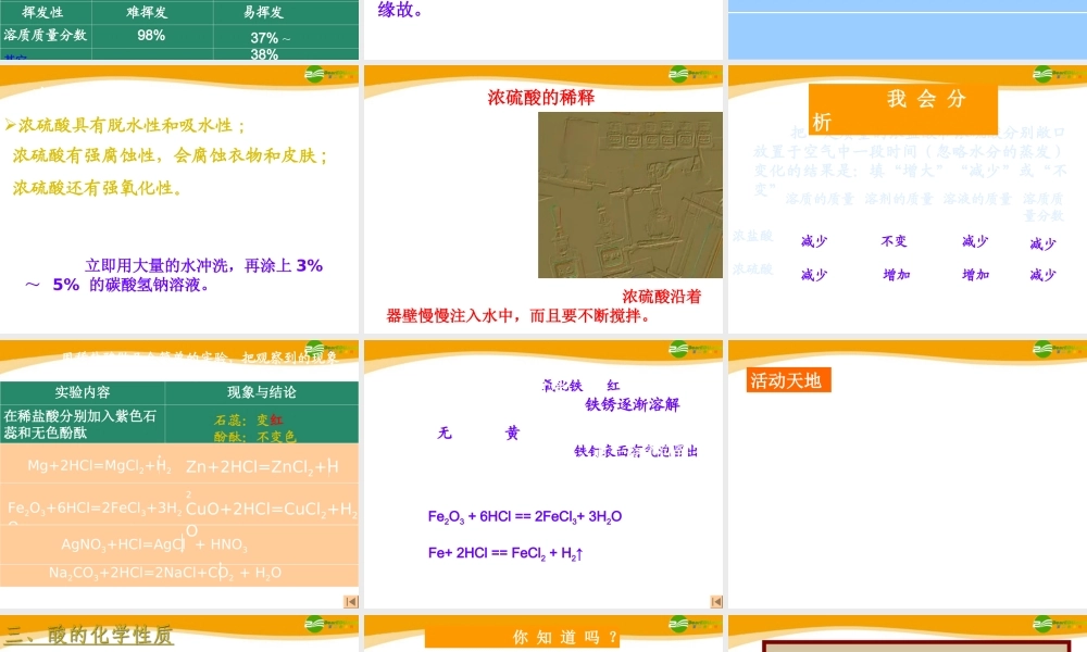 九年级化学 酸和碱的性质课件 鲁教版 课件