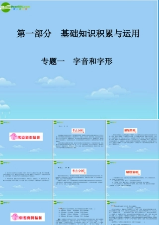 中考语文复习 字音和字形课件 人教新课标版 课件