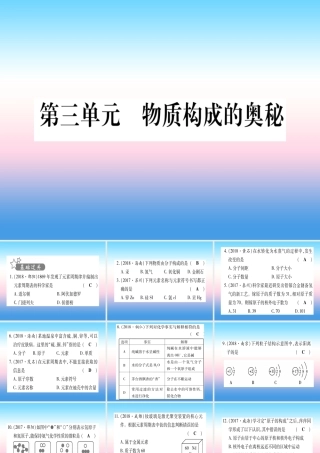 (甘肃专用)中考化学 第3单元 物质构成的奥秘(提分精练)课件