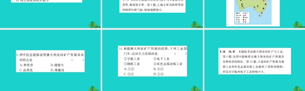 七年级地理下册 第八章 第四节 澳大利亚习题课件(新版)新人教版 课件