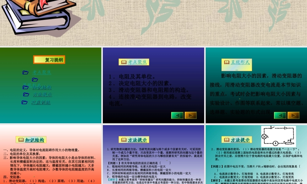 中考物理复习 电阻课件  课件