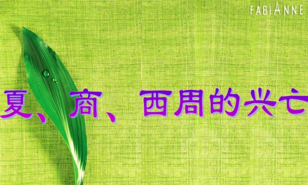 七年级历史上册 第一单元第四课夏、商、西周的兴亡课件 人教新课标版 课件