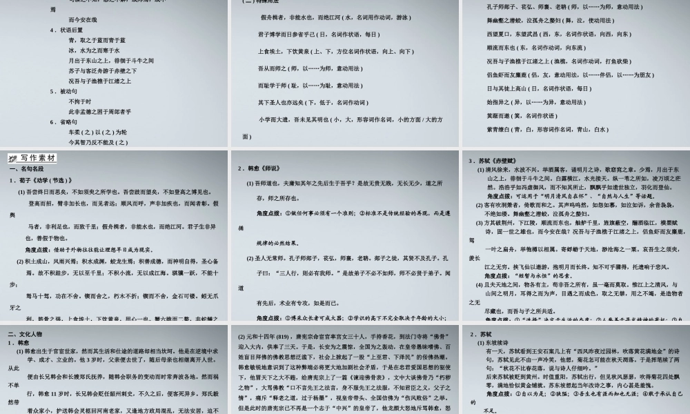 1文言文部分教材梳理课件 苏教版必修1 课件