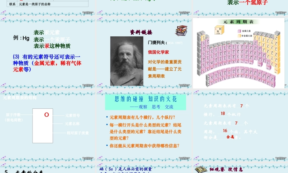 九年级化学元素与人体健康复习课件