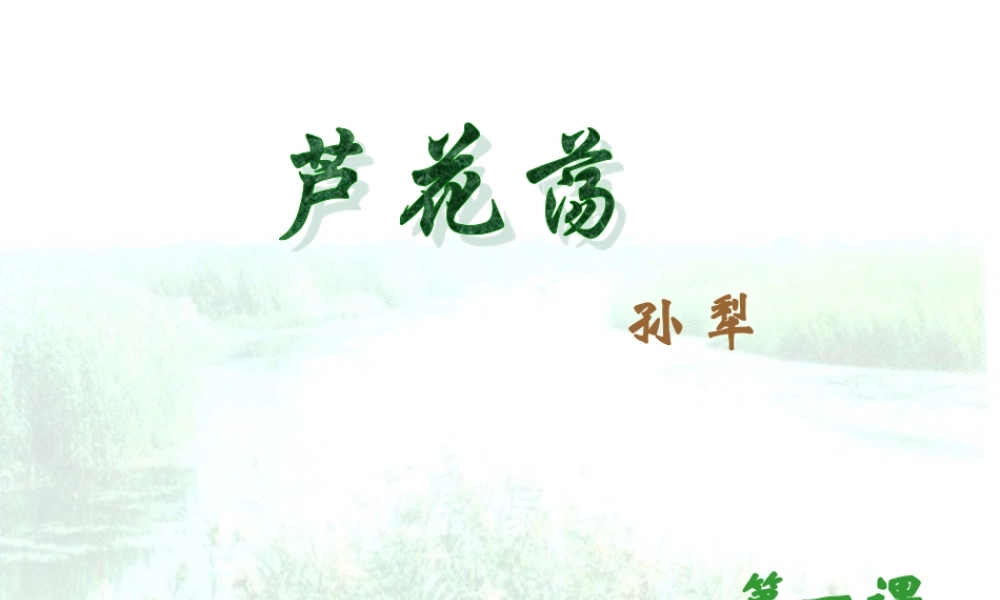 (芦花荡)教学课件1 八年级语文上册第一单元(芦花荡)课件7套人教版 八年级语文上册第一单元(芦花荡)课件7套人教版