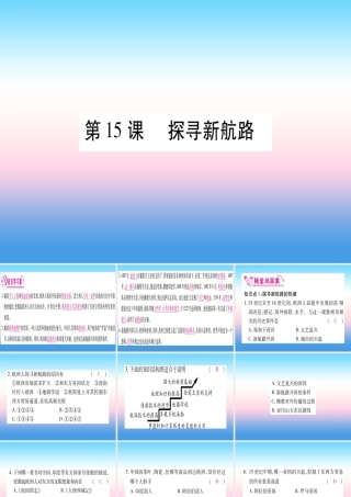九年级历史上册 第5单元 步入近代 第15课 探寻新航路习题课件 新人教版 课件