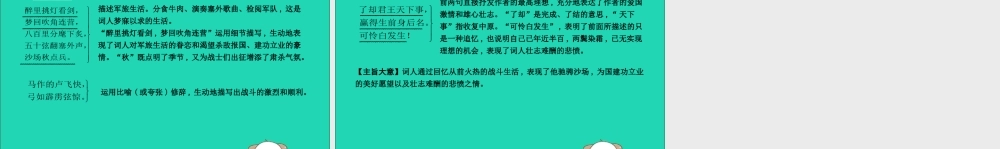中考语文总复习 第一部分 教材基础自测 九下 古诗文 词四首 破阵子 为陈同甫赋壮词以寄之课件 新人教版 课件