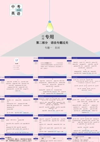 (河南专用)版中考英语二轮复习 语法专题过关 专题一 名词课件 人教新目标版 课件