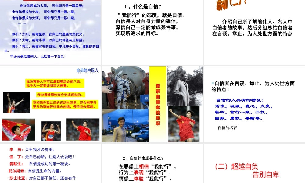 七年级政治下册 2.1 我能行课件 人教新课标版 课件