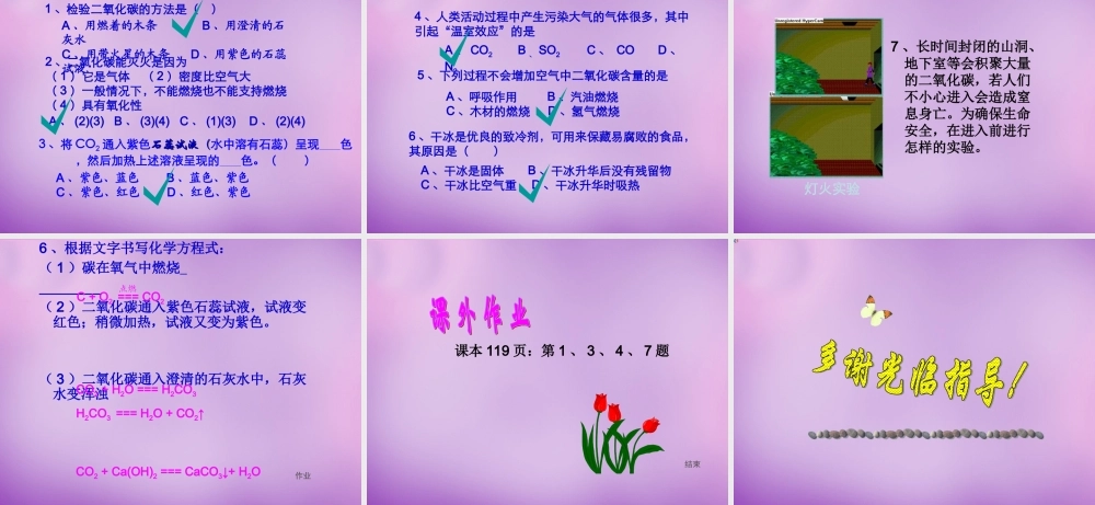 九年级化学上册 62 二氧化碳的性质课件2 (新版)新人教版 课件