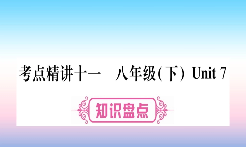 中考英语准点备考 第一部分 教材系统复习 考点精讲十一 八下 Unit 7课件