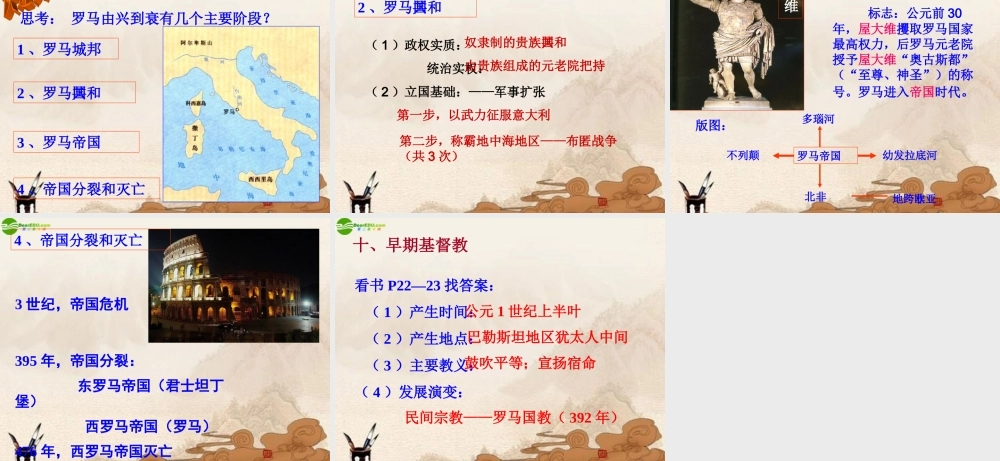 九年级历史上册 第1单元(人类起源与上古文明)综合复习课件 华师大版 课件