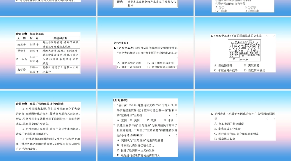 九年级历史上册 第5单元 步入近代核心素养整合提升作业课件 新人教版 课件