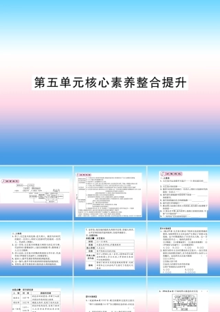 九年级历史上册 第5单元 步入近代核心素养整合提升作业课件 新人教版 课件