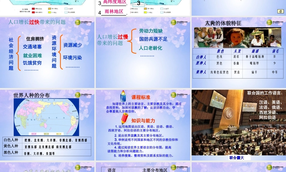 七年级地理上册 第四章 第二节 世界的语言和宗教(第1课时) 新人教版 课件