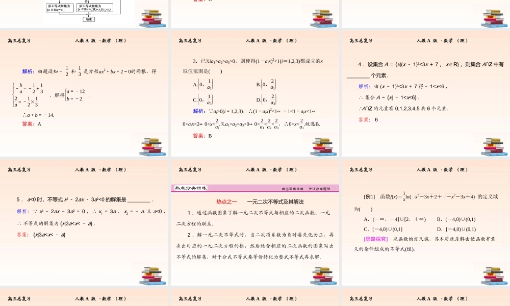 3 二元一次不等式(组)与简单的线性规划问题课件 (理) 新人教A版 课件