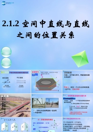 21空间点、直线、平面之间的位置关系课件(3) 课件