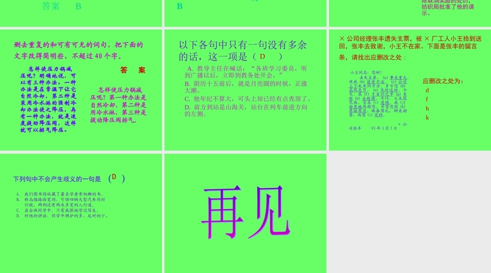 中考语文复习 语言训练课件