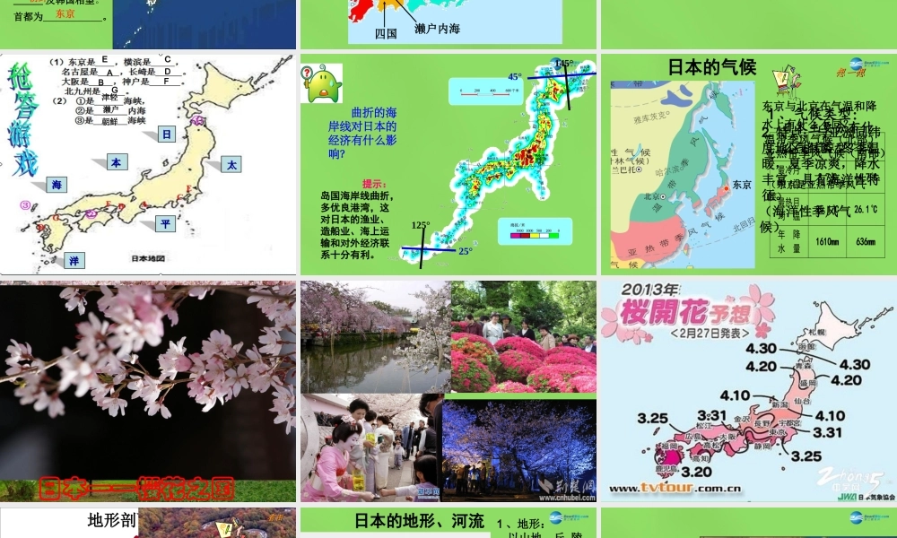 七年级地理下册 第7章 第1节 日本课件 新人教版 课件