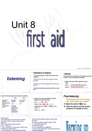 Unit8 First aid一 人教版 课件