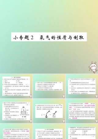 九年级化学上册 小专题2 氧气的性质与抽取课件 (新版)新人教版 课件