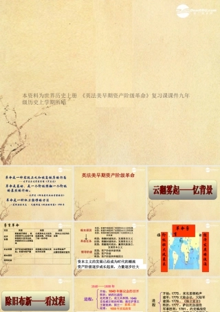 九年级历史上册(英法美早期资产阶级革命)课件