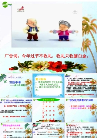 中考语文复习专题课件 病句专题复习 课件