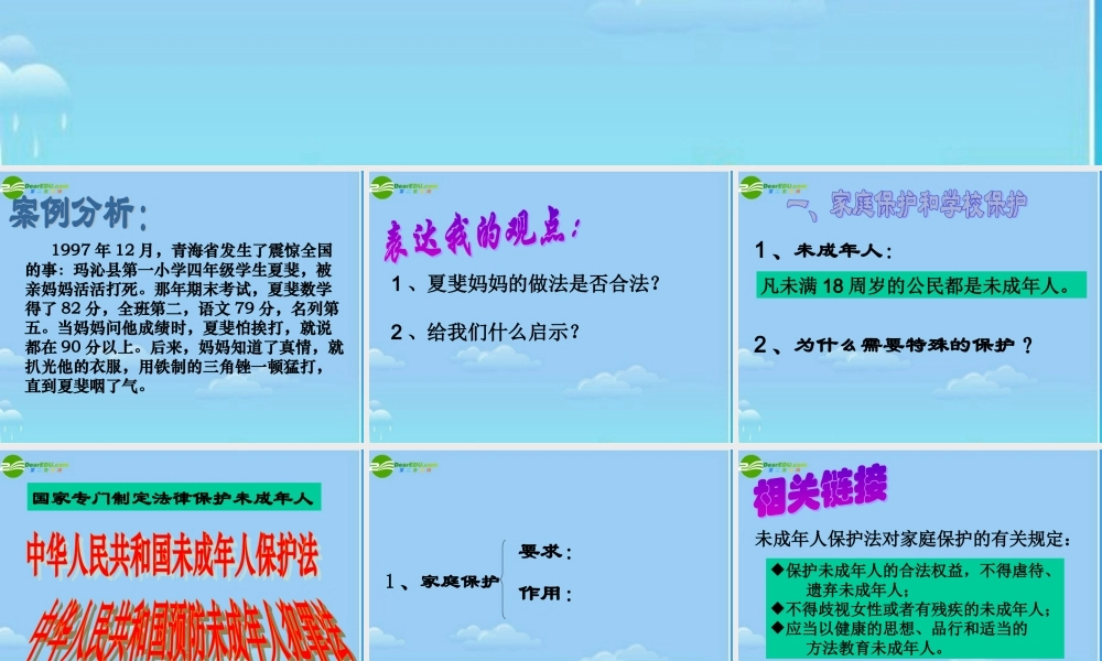 七年级政治下册 特殊的保护，特殊的爱课件 人教新课标版 课件