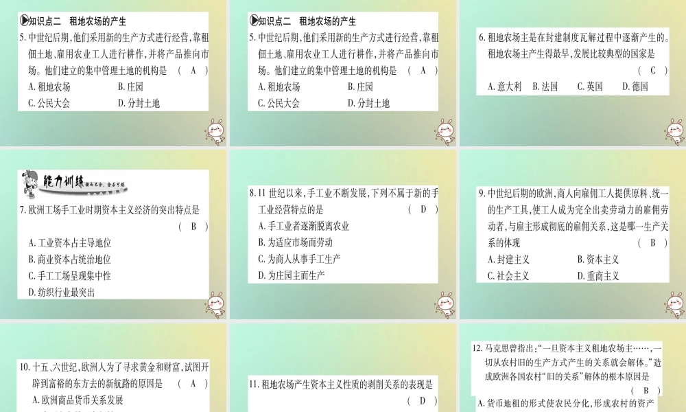 九年级历史上册 第3单元 近代早期的西欧 第11课 近代早期西欧社会课件 中华书局版 课件