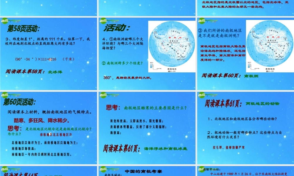 七年级地理下册 第二章了解地区第5节北极地区和南极地区课件 湘教版 课件