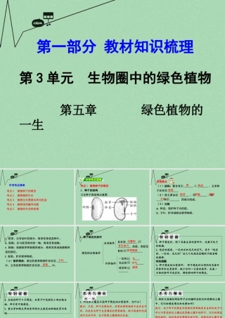 中考生物 第一部分 教材知识梳理 第3单元 第5章 绿色植物的一生复习课件 苏教版 课件