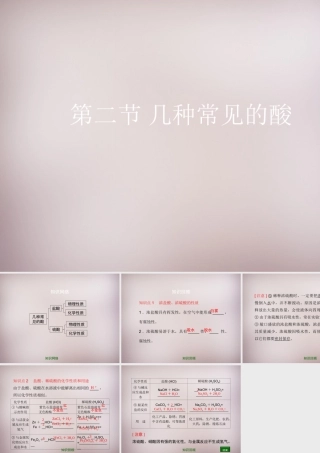 九年级化学下册 第11章 第2节(几种常见的酸)复习课件 (新版)北京课改版 课件