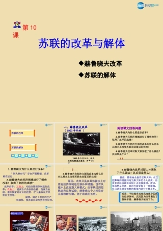 九年级历史下册 10 苏联的改革与解体课件 新人教版 课件
