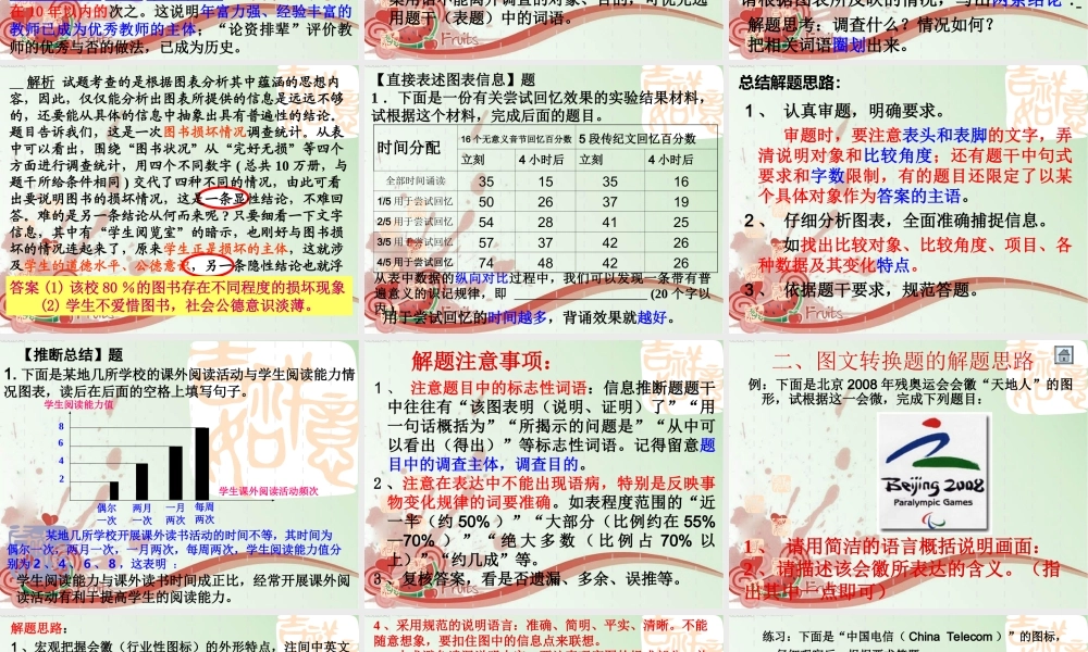 中考语文复习专题课件 图文转换 课件