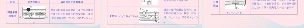 中考物理一轮复习 专题八 浮力 第1节 阿基米德原理课件