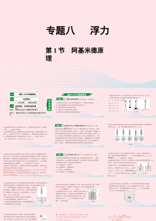 中考物理一轮复习 专题八 浮力 第1节 阿基米德原理课件