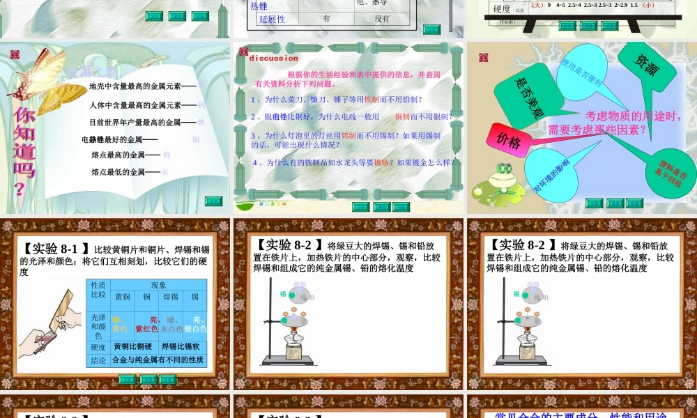 九年级化学下册 金属材料课件 人教新课标版 课件