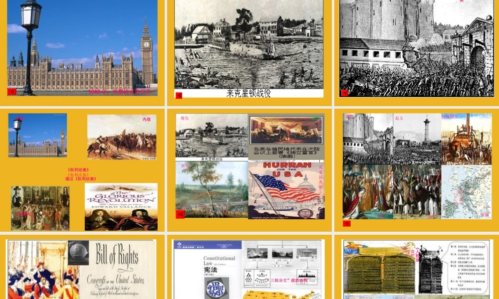 九年级历史上册 英、法、美资产阶级革命复习课件 华师大版 课件