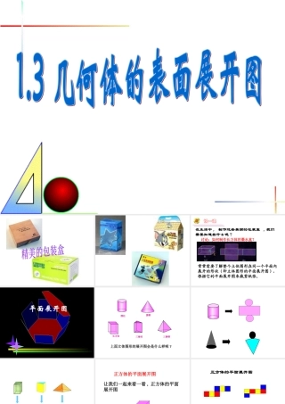 七年级数学上册 1.1.3几何体的表面展开图课件 冀教版 课件